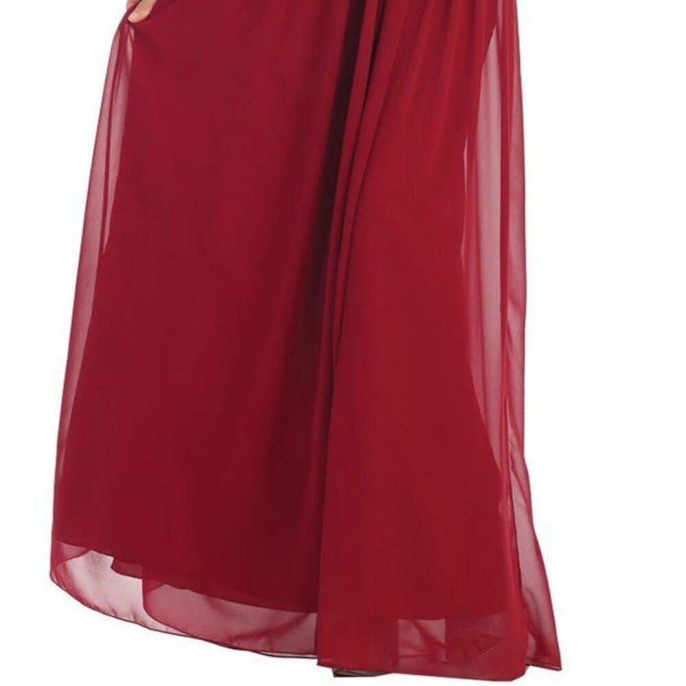 NWT myq_MQ-1169 Ruched Prom Dress Red 6 - Picture 2 of 6
